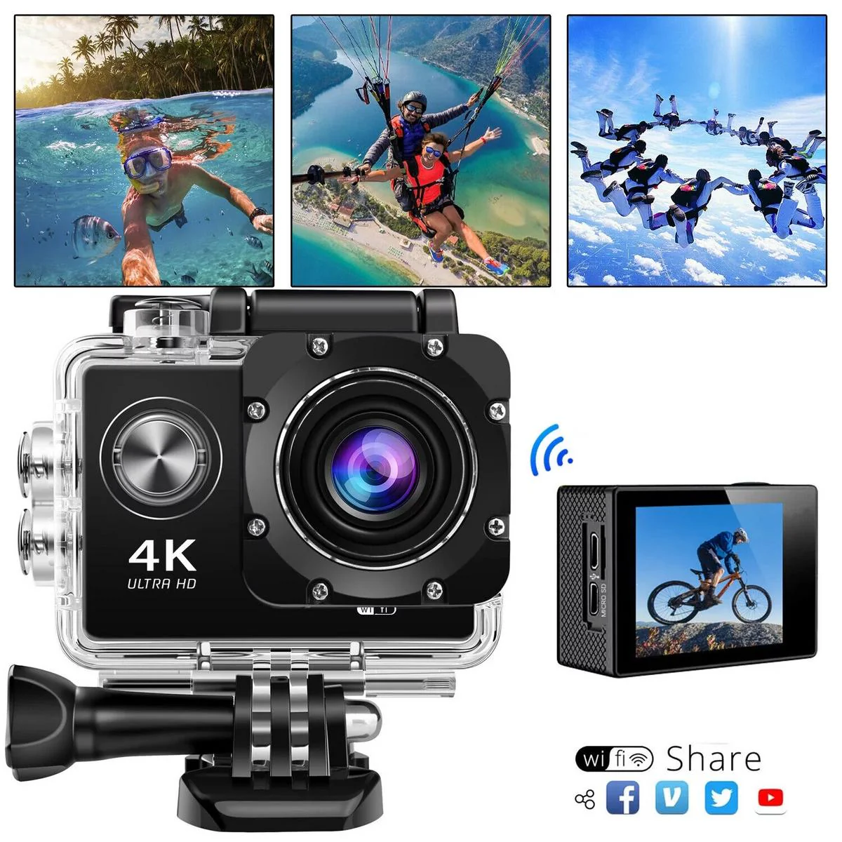 Extreme Sports+ 4K UHD Wifi Action Camera - Image 3