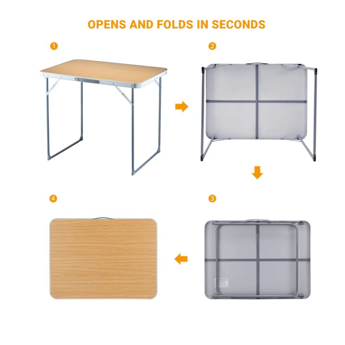 Lightweight Foldable 80 x 60 Camping Table - Image 4