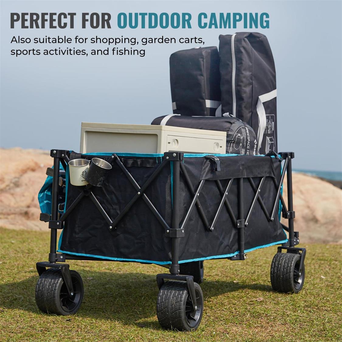 Fundango Heavy Duty Folding Beach Wagon - Image 3