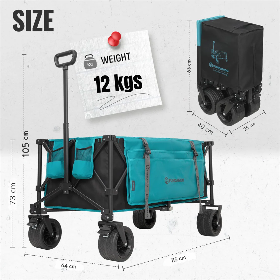 Fundango Heavy Duty Folding Beach Wagon - Image 5