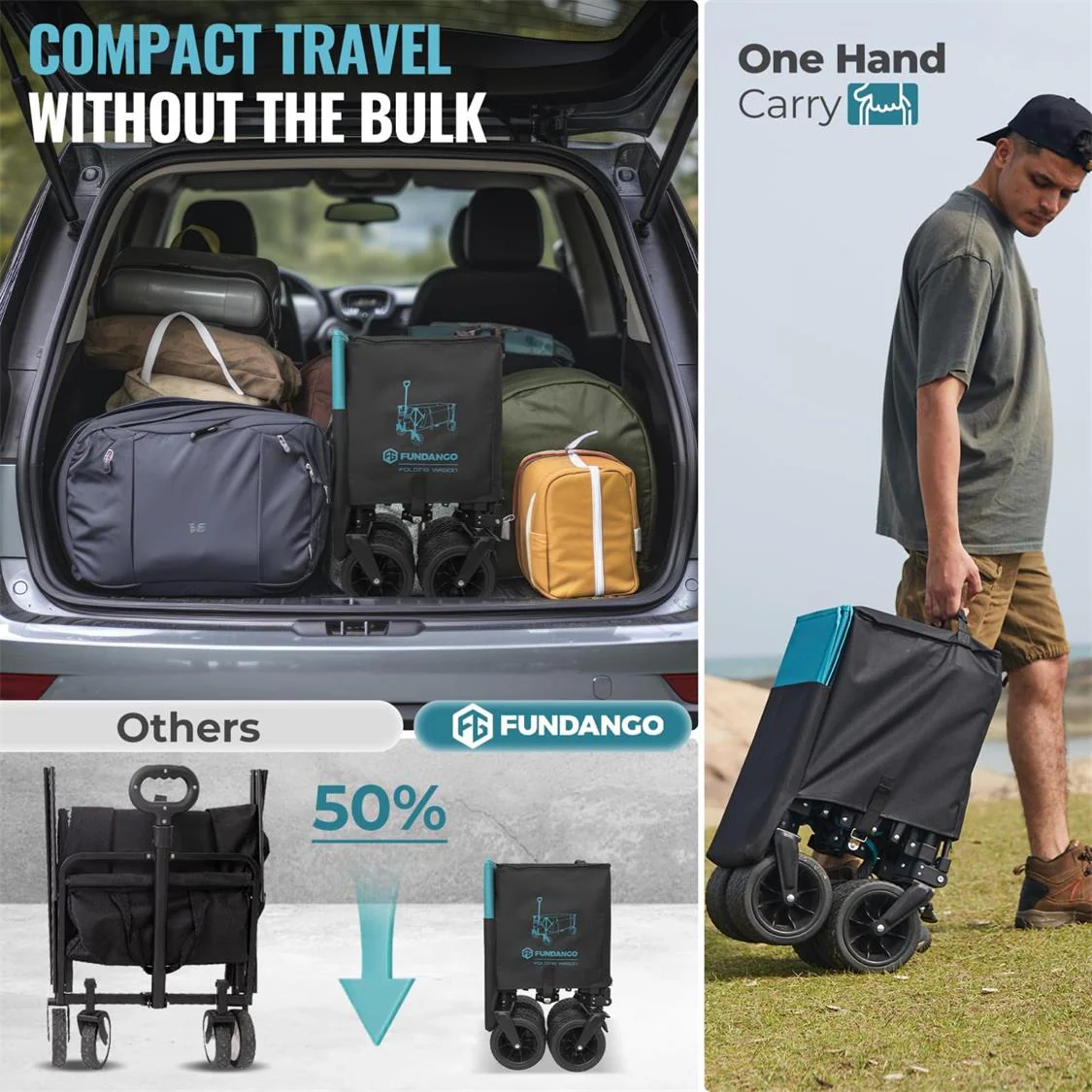 Fundango Heavy Duty Folding Beach Wagon - Image 8