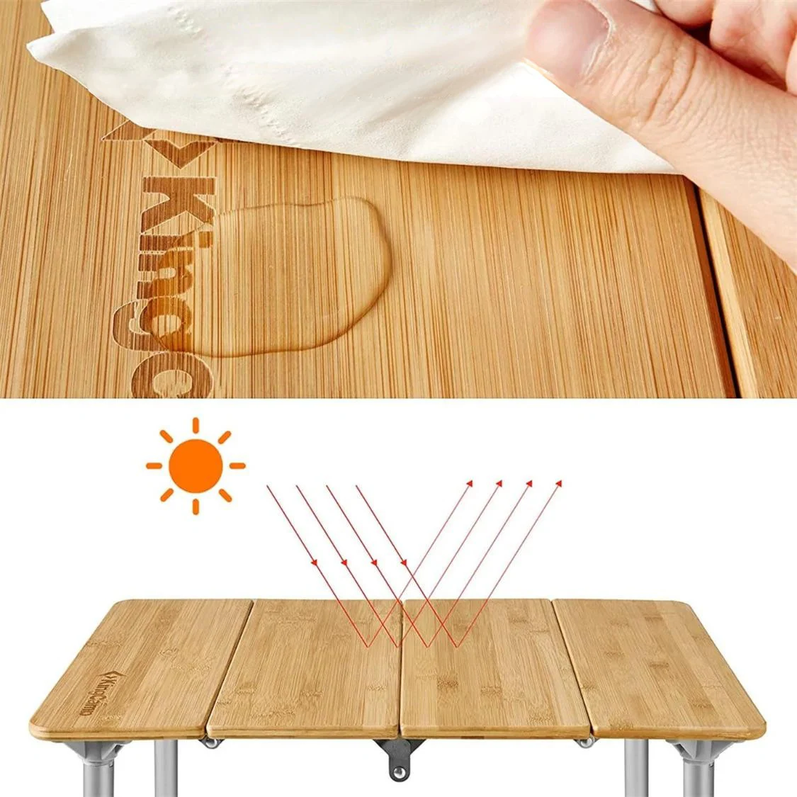 KingCamp Bamboo Folding Table - Image 2