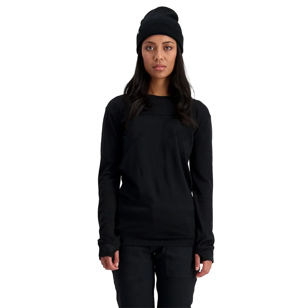 Mons Royale Unisex Yotei Merino Long Sleeve - Black - Image 3