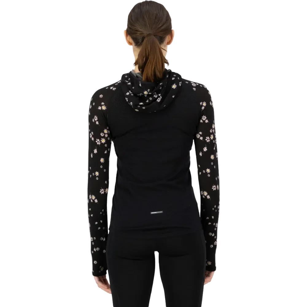 Mons Royale Womens Bella LS Hood VLU Black Daisy - Image 4