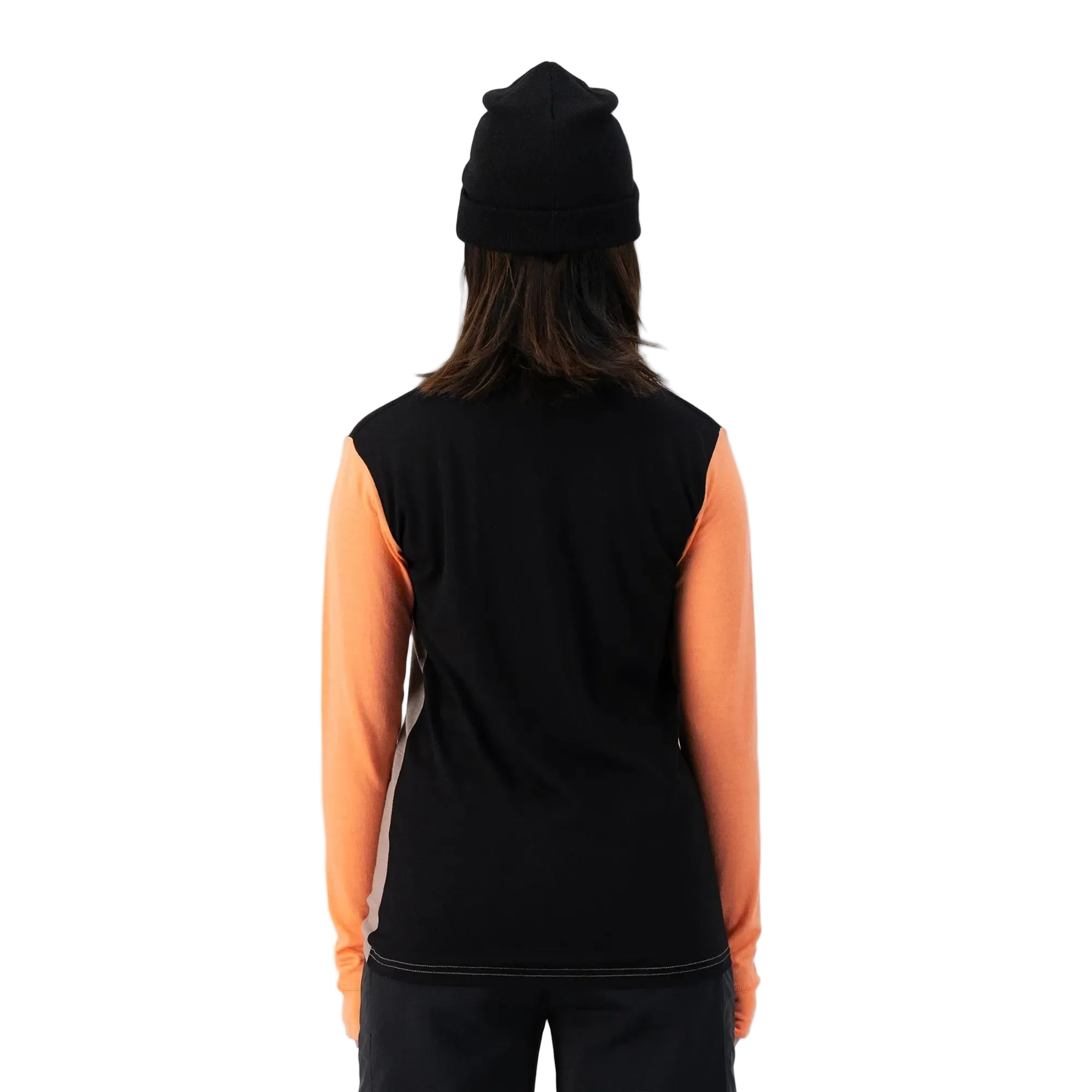 Mons Royale Womens Yotei High Neck LS Logo Punch / Cinder / Black - Image 7