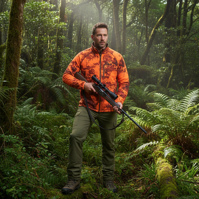 Pinewood Furudal Frazer Softshell Fleece Jacket - Strata/Blaze Camo - Image 2